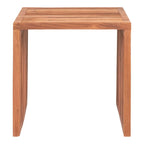 Table d’appoint en teck naturel 40x40 cm bois carré