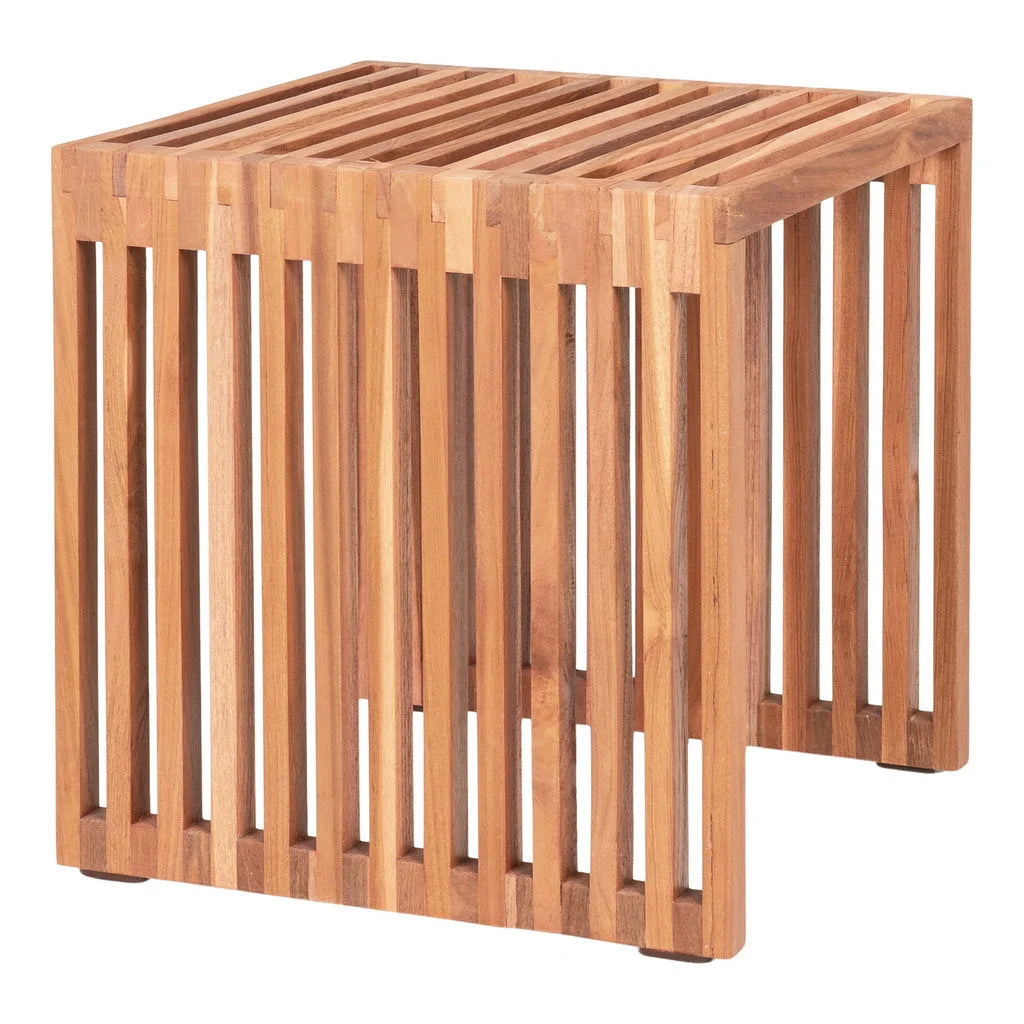 Table d’appoint en teck naturel 40x40 cm bois carré