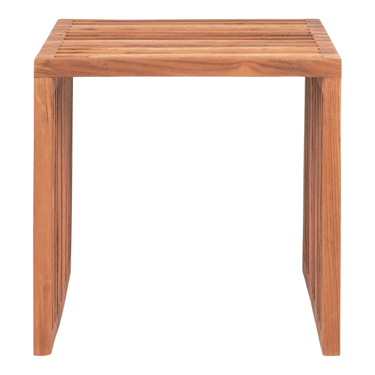 Table d’appoint minimaliste en teck naturel 40x40 cm