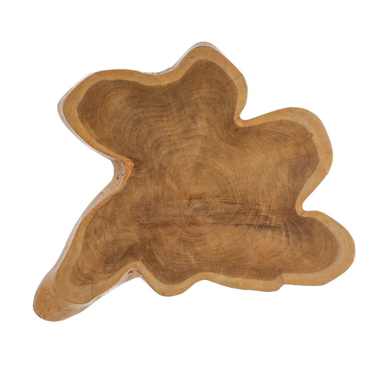 Table d’appoint en teck naturel forme organique 45 cm
