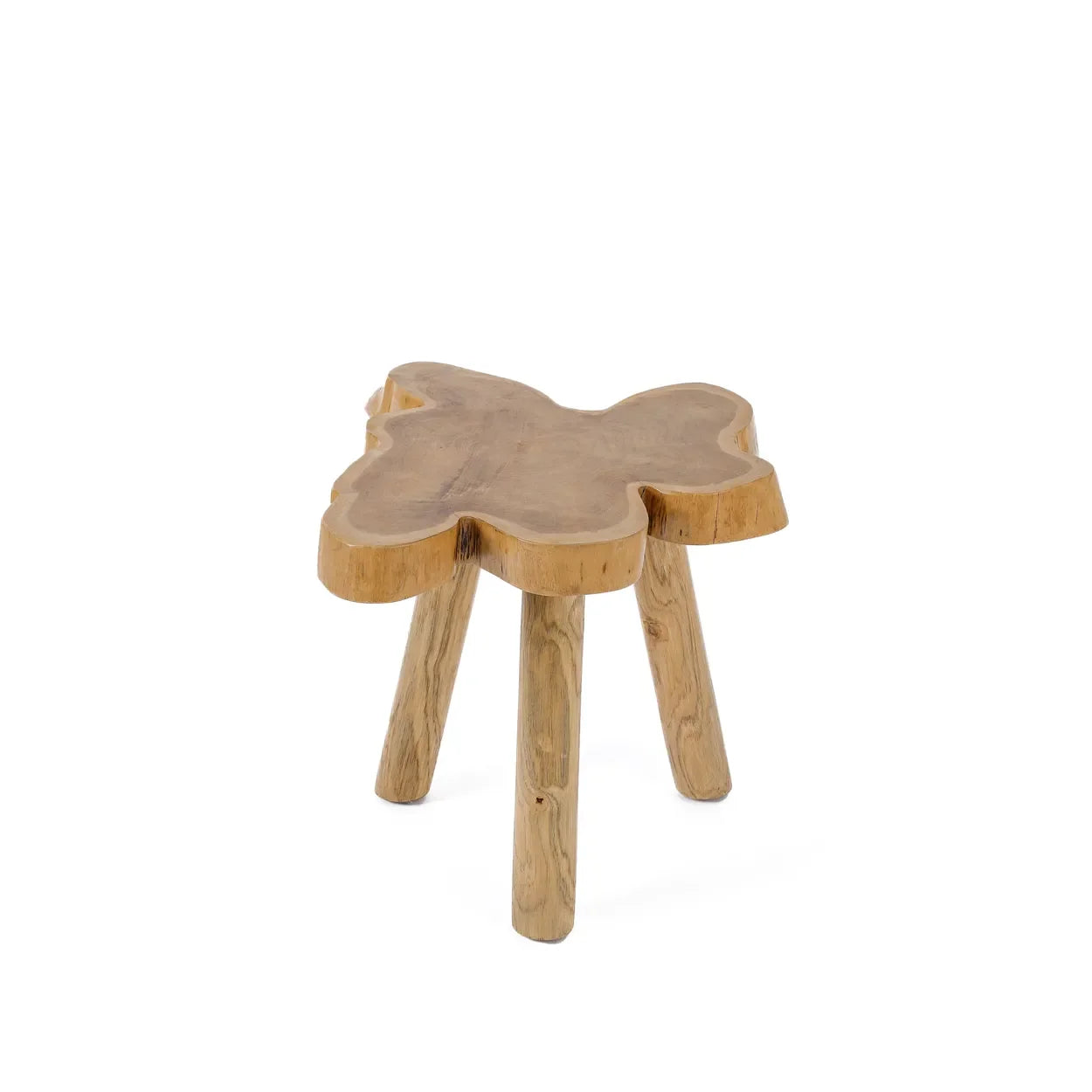 Table d’appoint en teck naturel forme organique 45 cm
