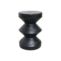 Tabouret en teck noir sculpté forme sablier, H45 cm
