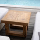 Table d’appoint en teck récupéré de style carré, finition naturelle et écologique