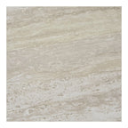 Table d’appoint travertin beige et noir en MDF et acier