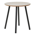 Table d’appoint travertin beige et noir en MDF et acier