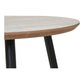 Table d’appoint travertin beige et noir en MDF et acier