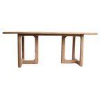 Table de jardin en teck recyclé naturel 200x90 cm avec pieds ajourés