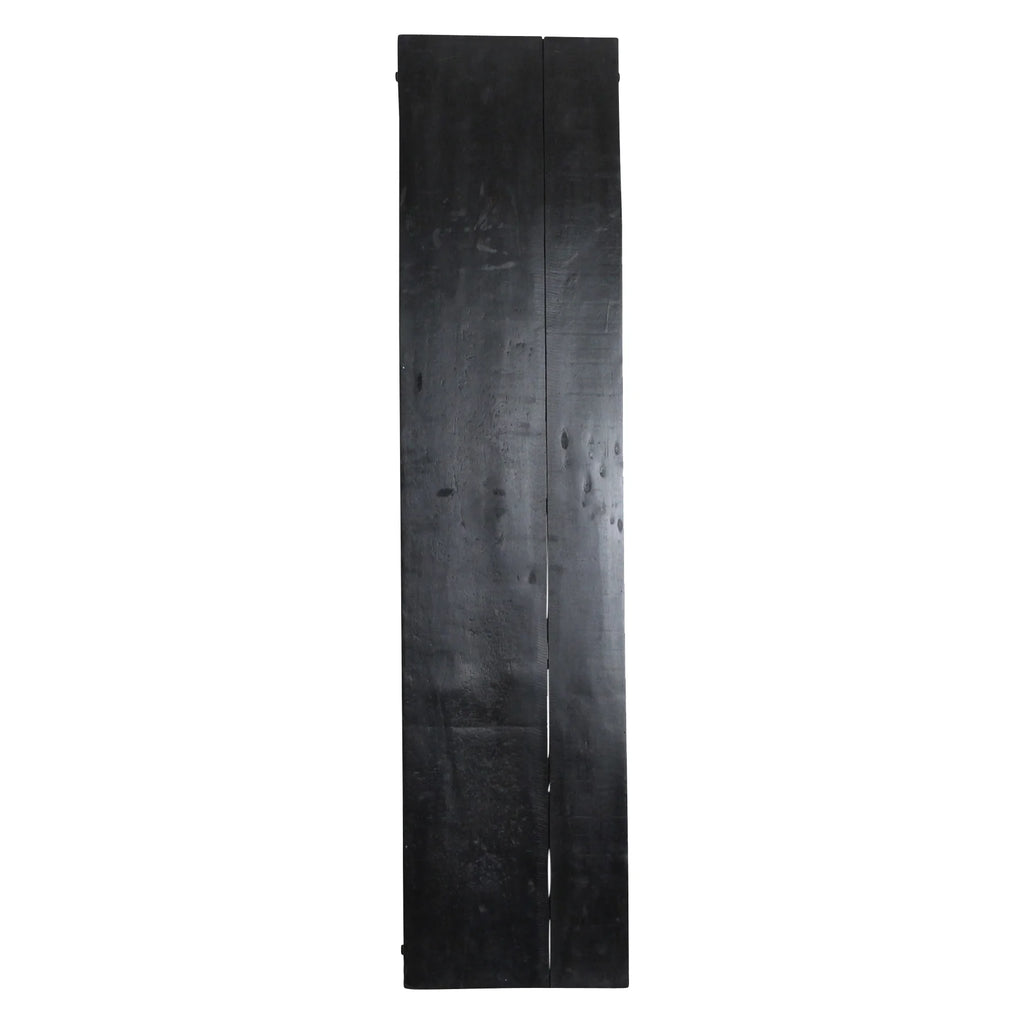 Table pliante en bois et métal noir mat texturé, 170x40 cm