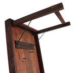 Table pliante en bois recyclé brun avec piètement métal, 190x80 cm