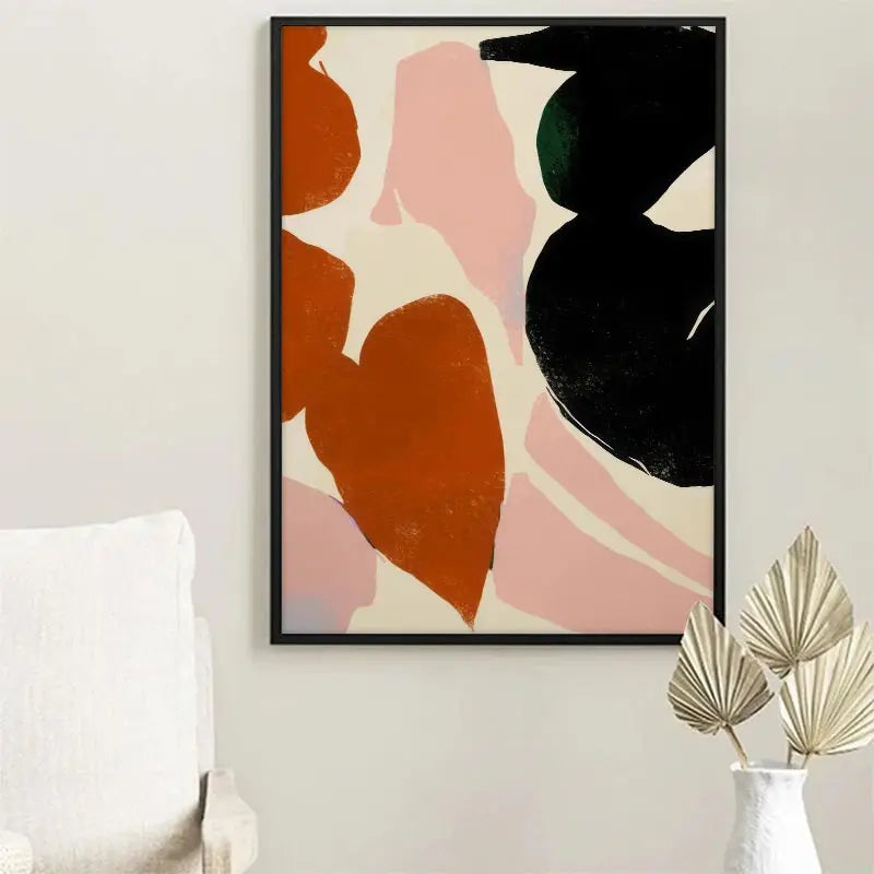Tableau abstrait en couleurs automnales en situation