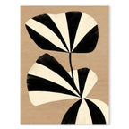 Tableau abstrait plante noir et blanc