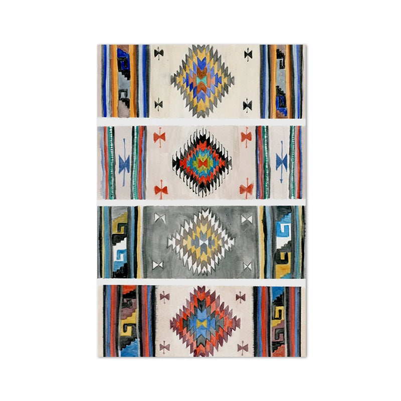 Tableau motifs ethniques colorés