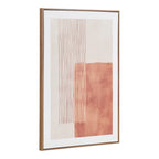 Tableau mural abstrait terracotta en bois clair, 50x70 cm