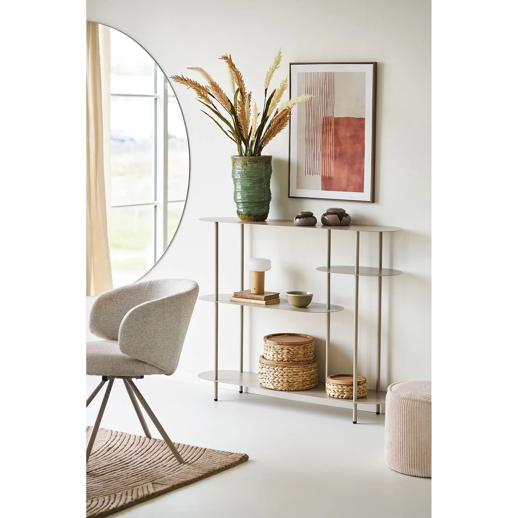 Tableau mural abstrait terracotta et bois clair 50x70 cm