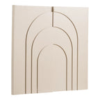 Tableau mural en relief beige avec arcs concentriques 60x60 cm