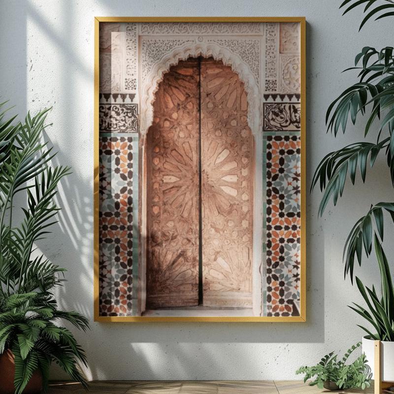 Tableau porte orientale et mosaïque en situation