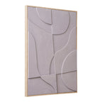 Tableau en relief géométrique couleur sable 50x70 cm