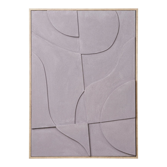 Tableau en relief géométrique couleur sable 50x70 cm