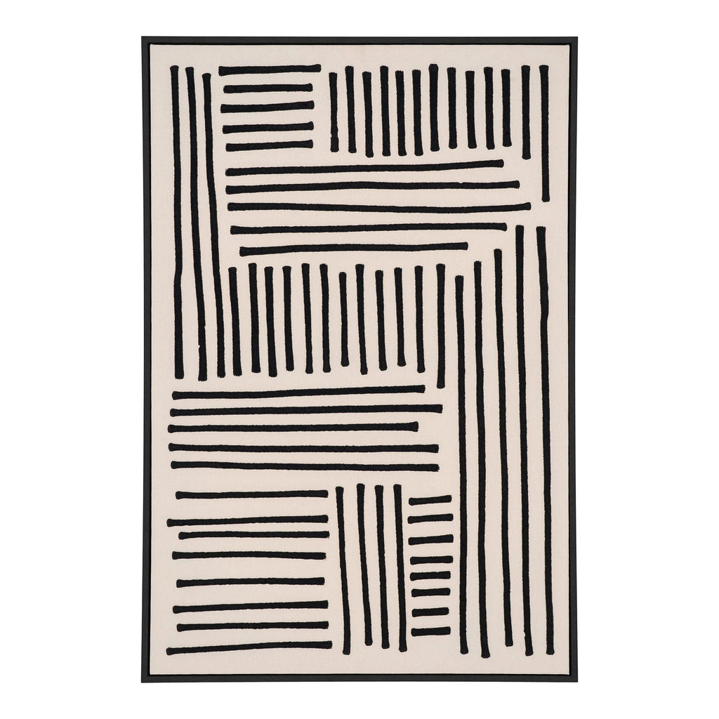 Tableau sur toile noir et beige 60x90 cm avec cadre MDF