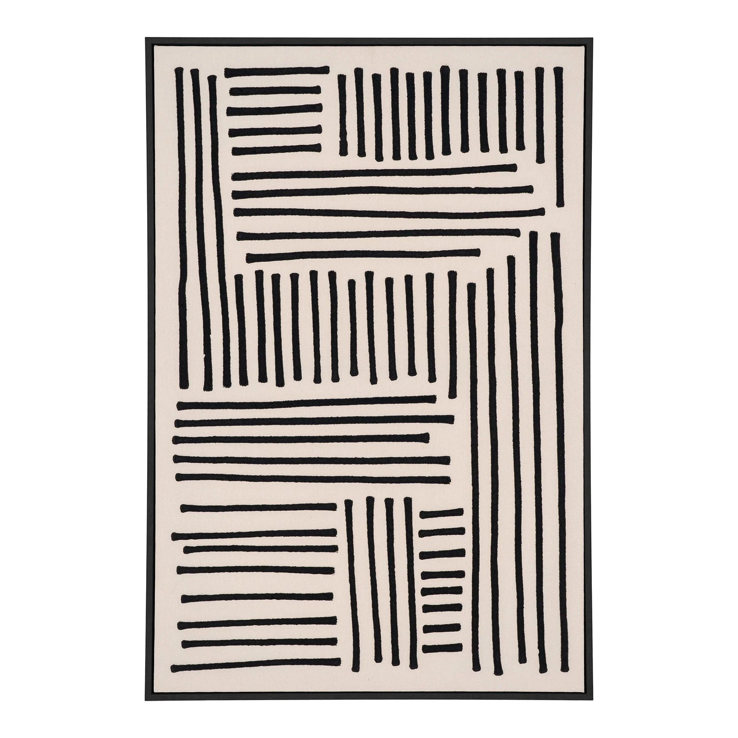 Tableau sur toile noir et beige 60x90 cm avec cadre MDF