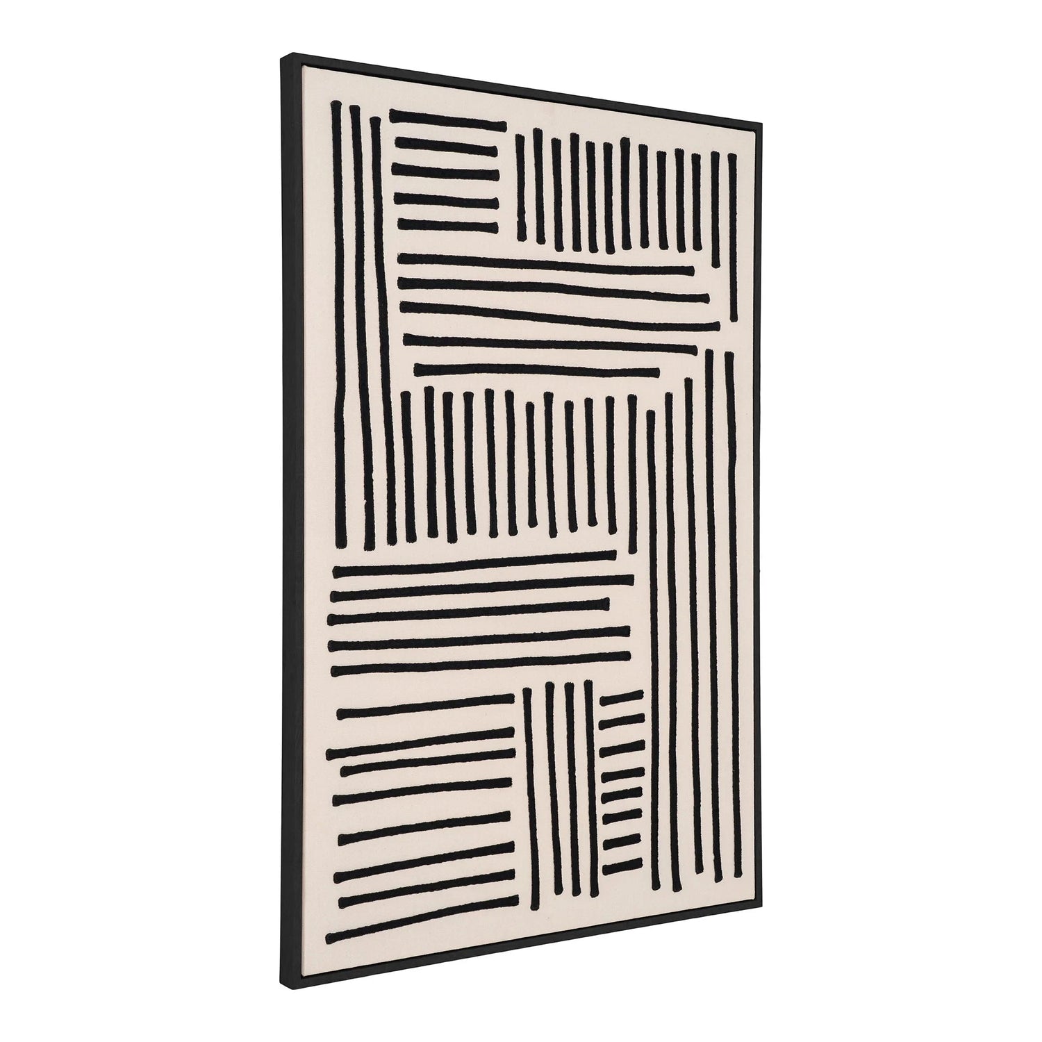 Tableau sur toile noir et beige 60x90 cm avec cadre MDF