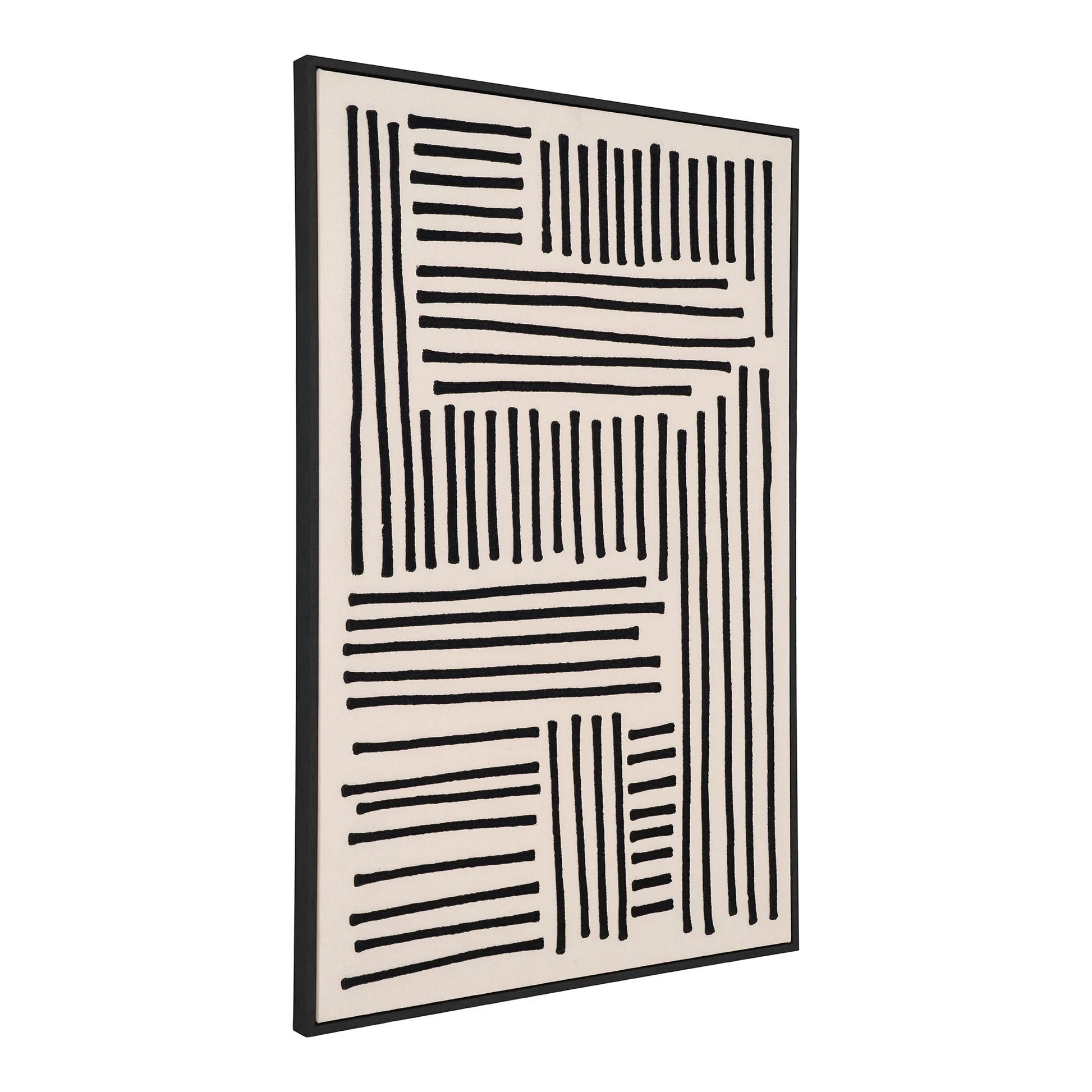 Tableau sur toile noir et beige 60x90 cm avec cadre MDF