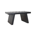 Tabouret artisanal en bois de manguier noir texturé 40x25 cm