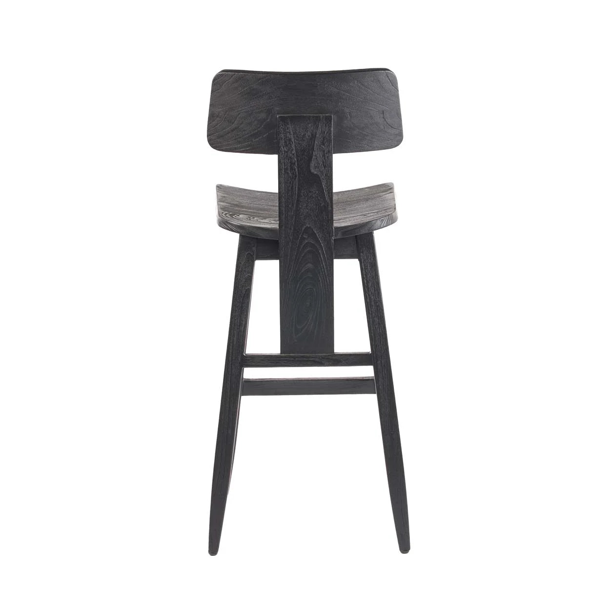 Tabouret de bar en bois noir élégant de 109 cm pour cuisine moderne