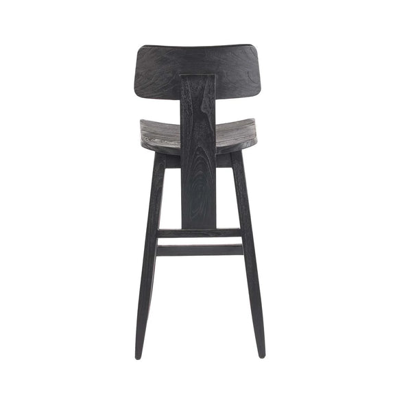 Tabouret de bar en bois noir élégant de 109 cm pour cuisine moderne