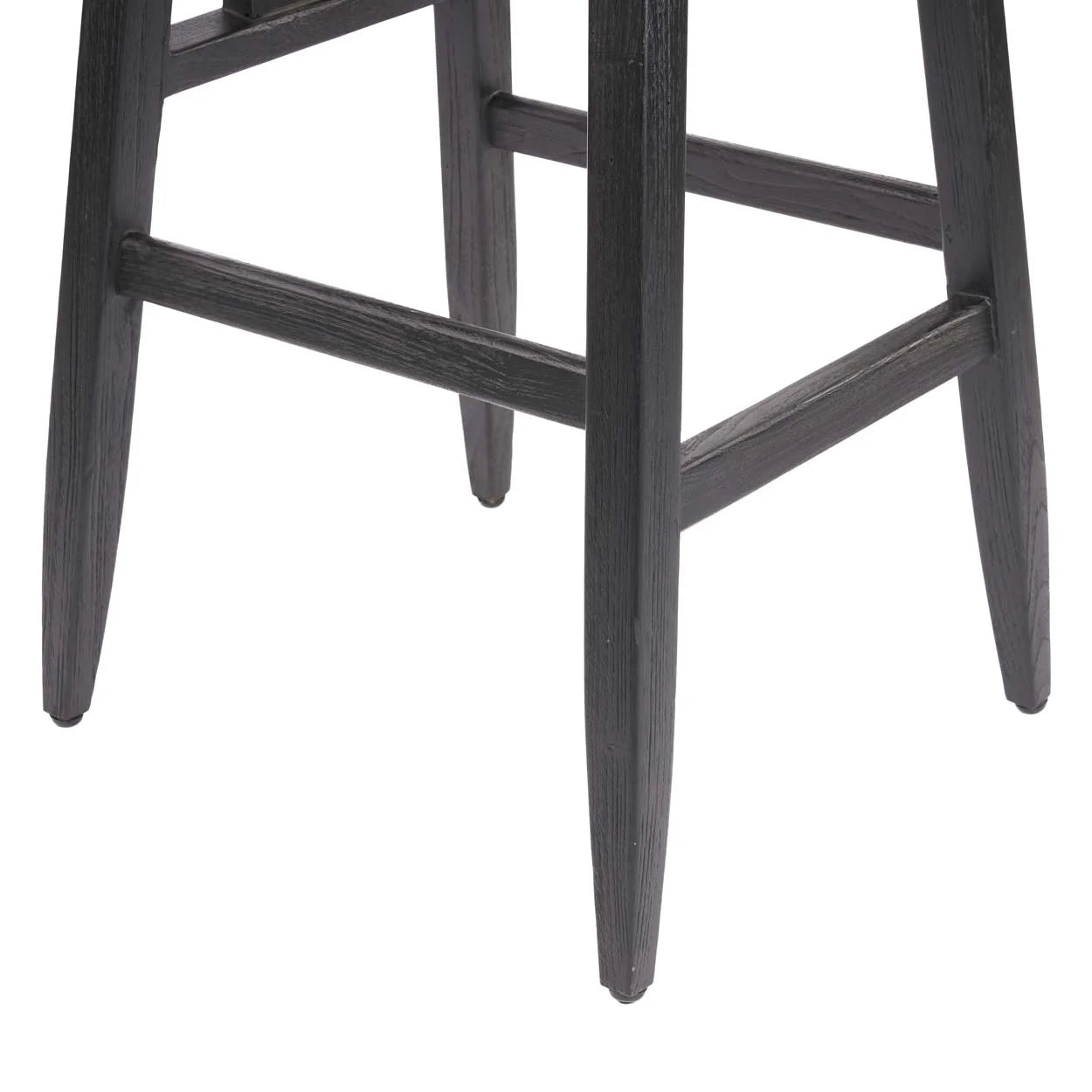 Pieds en bois foncé d’un tabouret de bar en bois noir élégant 109 cm