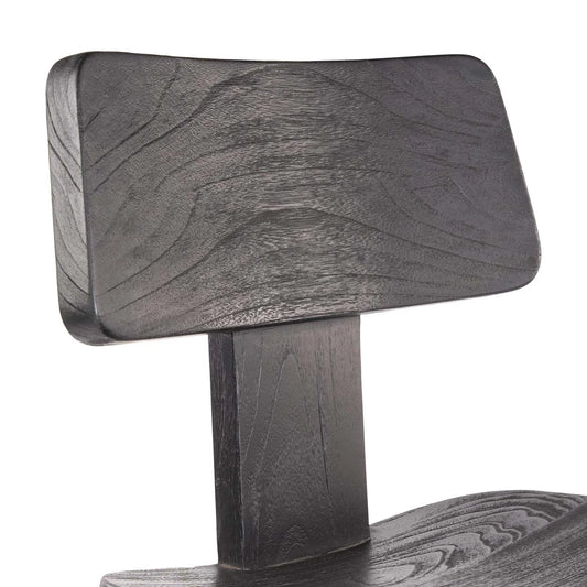 Dos de chaise en bois noir élégant pour tabouret de bar 109 cm