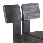 Tabouret de bar en bois noir avec dossier double