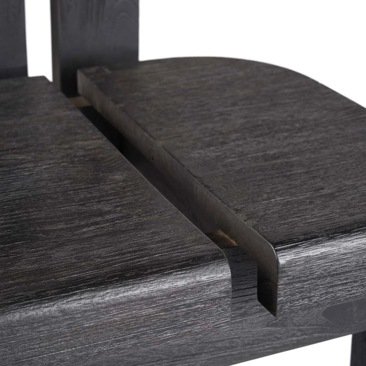 Tabouret de bar en bois noir avec dossier double