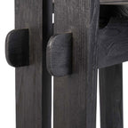 Tabouret de bar en bois noir avec dossier double