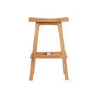 Tabouret de bar extérieur en teck recyclé 47x28 cm