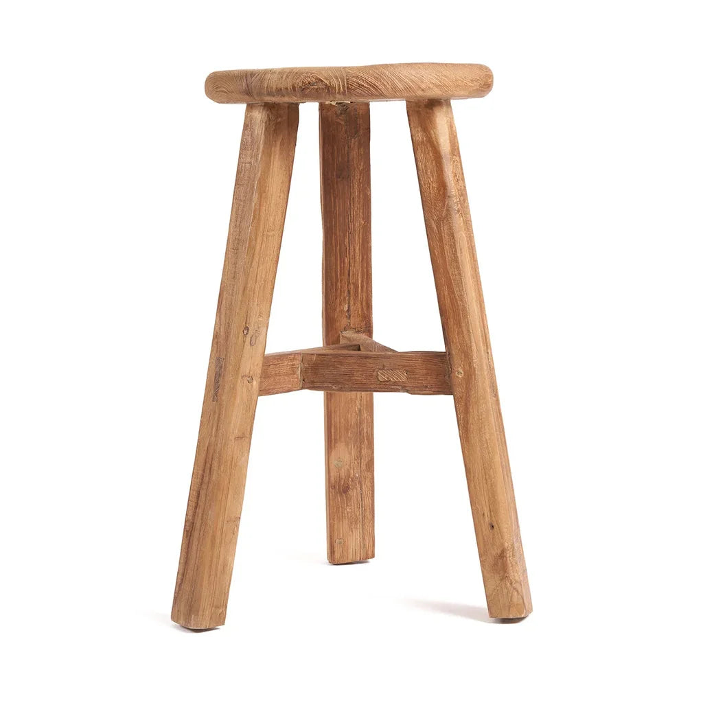 Tabouret de bar Fusuma en bois à trois pieds pour extérieur