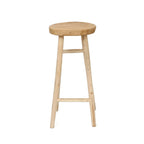 Tabouret de bar Kedut Naturel avec siège rond en bois élégant