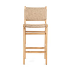 Fauteuil de bar en bois à siège tissé pour l’extérieur Le Tabouret de Bar Meno