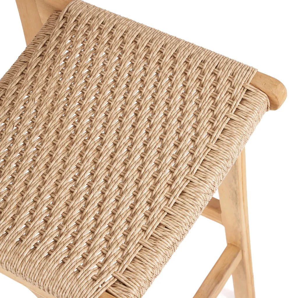 Chaise en bois avec siège tissé pour le bar Meno Extérieur