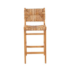 Siège de bar tressé en bois naturel pour intérieur Le Tabouret de Bar Puquta