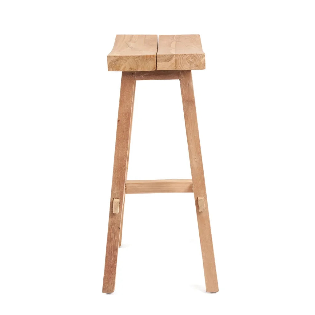 Tabouret de bar en bois Tabanan pour extérieur, élégant et robuste