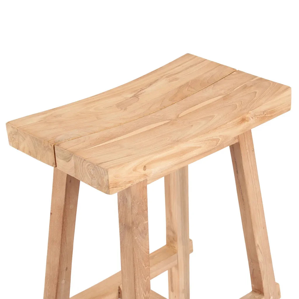Selle en bois pour bar Tabanan Extérieur,tabouret de bar bois naturel extérieur