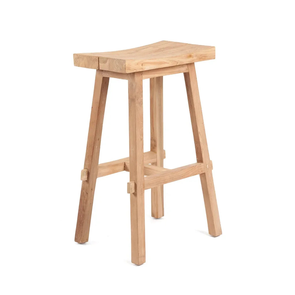 Siège de bar en bois Tabanan pour extérieur, style naturel et robuste