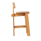 Tabouret de bar en teck naturel 108 cm avec dossier pour intérieur et extérieur