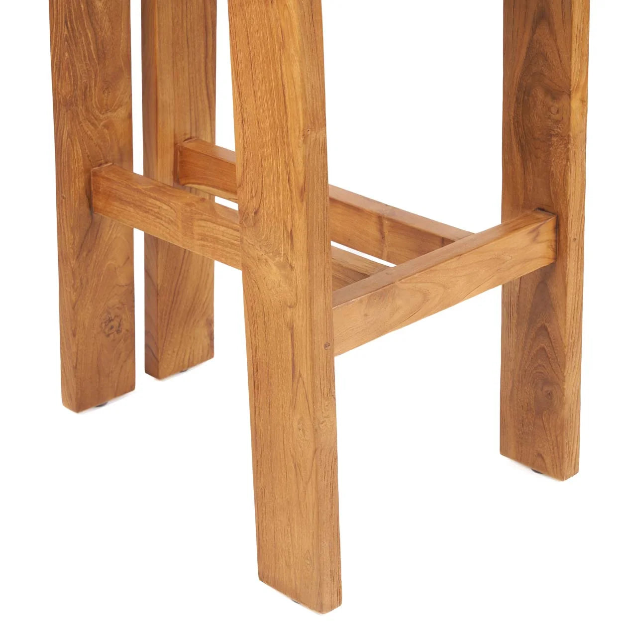 Base de tabouret de bar en teck naturel pour intérieur et extérieur