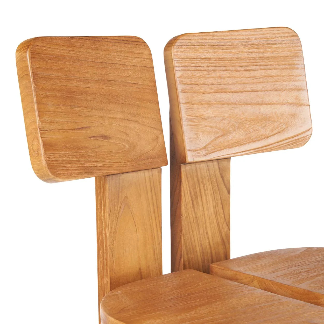 Dossier de chaise en bois naturel pour Tabouret de bar en teck 108 cm intérieur ou extérieur