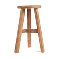 Tabouret de bar en teck recyclé naturel, H66 cm, pour intérieur et extérieur
