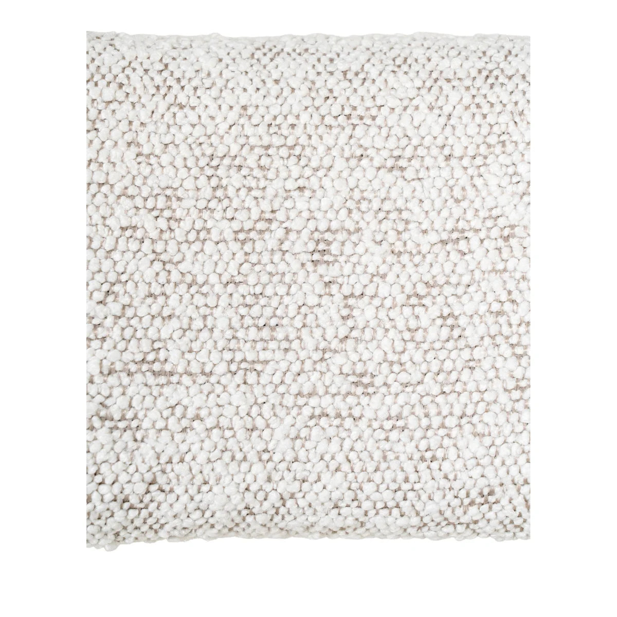 Tabouret de bar en tissu bouclé blanc texturé, structure métal noir H65 cm