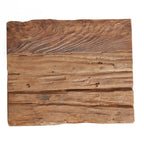 Pièce de bois recyclé brute en teck pour tabouret rectangulaire naturel 30x25 cm