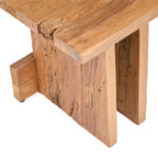 Tabouret bloc en teck massif ajouré 40x40 cm rustique et vieilli
